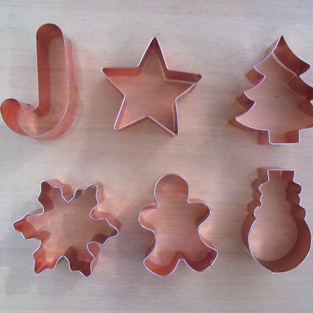 Christmas & Winter copper cookie cutters - mini sandwiches, appetizers, holiday